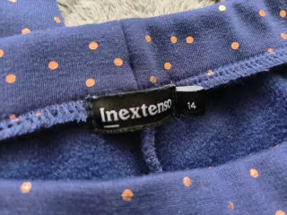 Leggings niña azul talla 14 con topos dorados