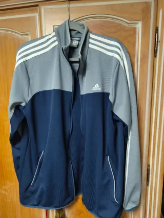 Sudadera Adidas Azul y Gris