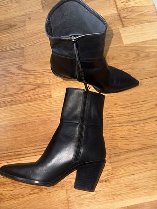 Botines Zara Negros Tacon Punta