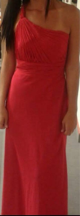 Vestido fiesta rojo pedrería