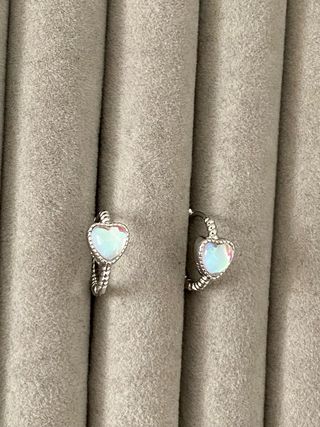 Pendientes Corazón Plata Opalina