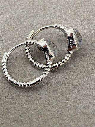 Pendientes Corazón Plata Opalina