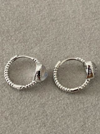 Pendientes Corazón Plata Opalina