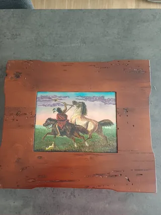 Quadro dipinto su lamina metallica