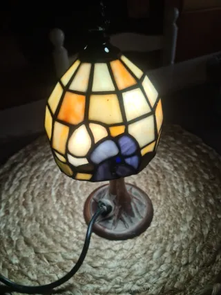 Lámpara Tiffany Original Cristal y Metal