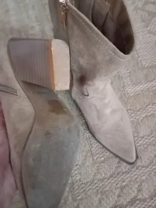 Botines beige/gris mujer.