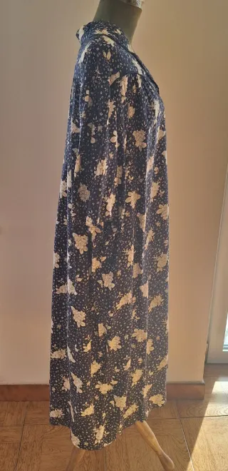 Vestito floreale blu scollo a V