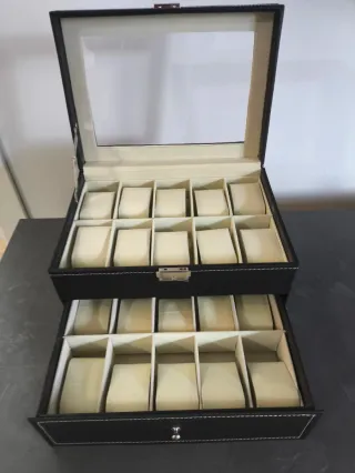 Scatola porta orologi 2 livelli