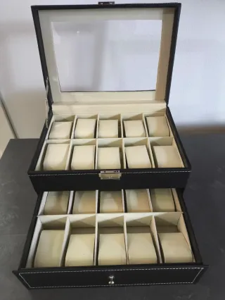 Scatola porta orologi 2 livelli