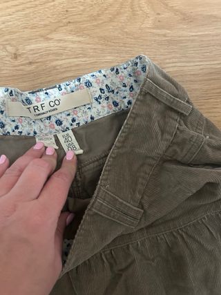 Falda Zara marrón volantes