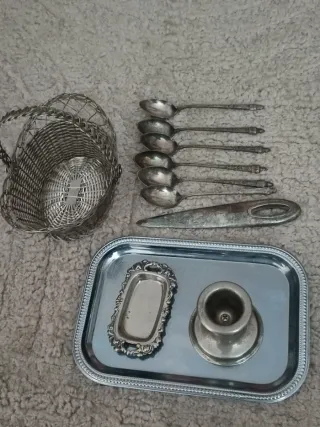 Lote objetos antiguos plata