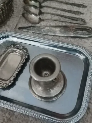 Lote objetos antiguos plata