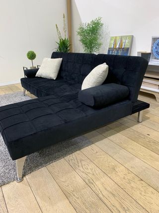 Sofá Cama Keren XS Negro Terciopelo