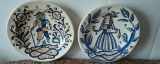 2 Platos Cerámica Decorativos Colgar