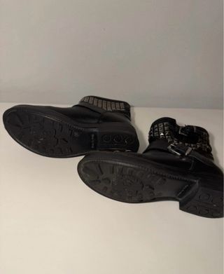 Stivaletti biker vera pelle neri donna 36