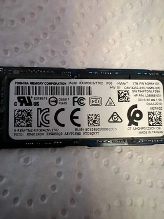 SSD Toshiba NVMe 1TB KXG60ZNV1T02
