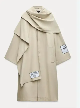 Gabardina capa Harvard x Zara Talla Única