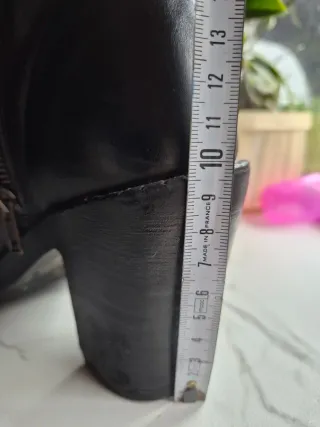 Botín piel tacón ancho cremallera talla 38