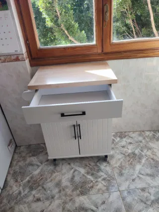 Carrito auxiliar cocina 2 puertas 1 cajón