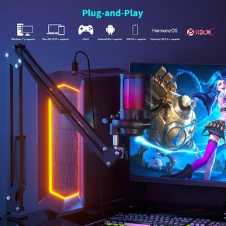 Micrófono con Brazo Extensible y RGB