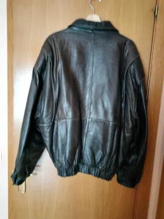 Cazadora de cuero hombre Marrón