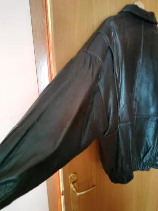 Cazadora de cuero hombre Marrón