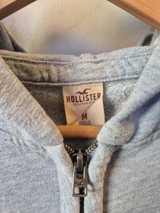 Sudadera Hollister Gris con Cremallera