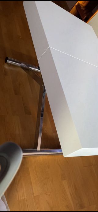 Mesa Comedor Extensible DALBA Blanca y Plata