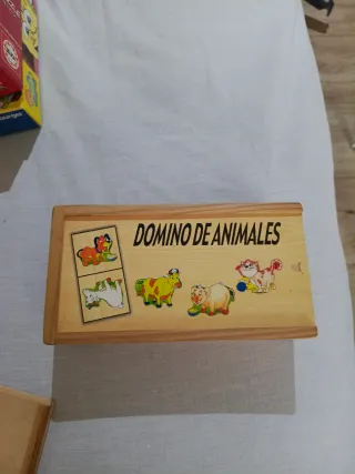 Dominó de madera y puzzles de animales