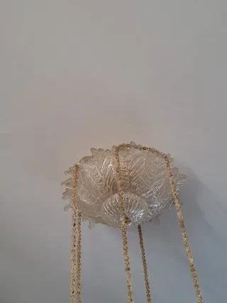 Plafoniera Murano Vetro Oro Trasparente