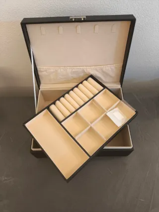 Portagioie nero con scomparti