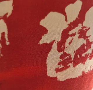 Vestito lungo rosso con bottoni