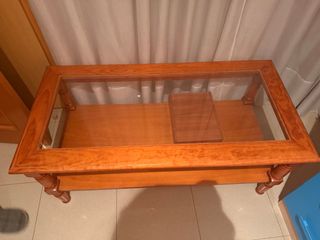 Mesa de centro madera y cristal