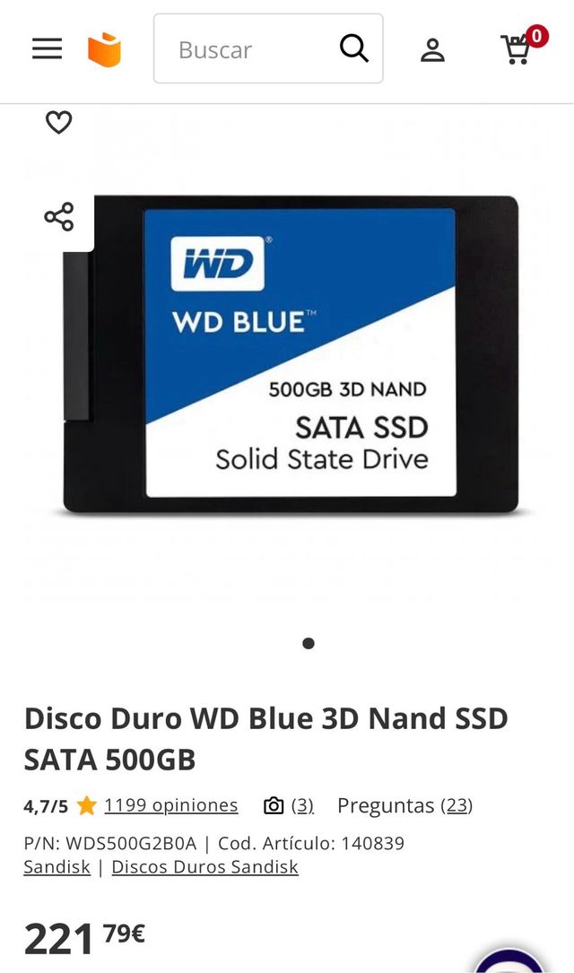 2x WD Blue SSD SATA 500GB