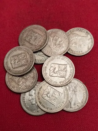 Lote 10 Monedas 25 Céntimos Venezuela Plata 1960