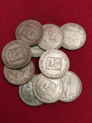 Lote 10 Monedas 25 Céntimos Venezuela Plata 1960