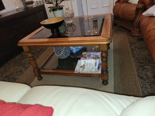 Mesa de centro madera y cristal