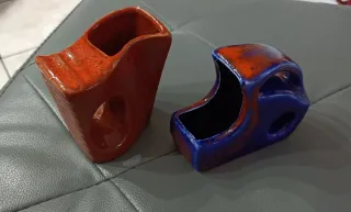 Coppia vasetti porta oggetti in ceramica anni '50