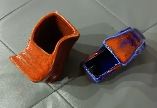 Coppia vasetti porta oggetti in ceramica anni '50