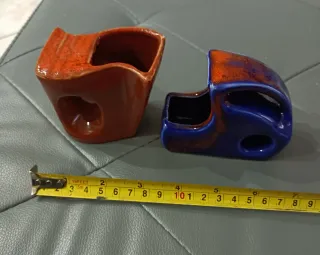 Coppia vasetti porta oggetti in ceramica anni '50