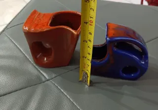 Coppia vasetti porta oggetti in ceramica anni '50