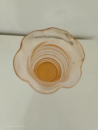 Vaso Murano Vintage Vetro Arancio Rosa