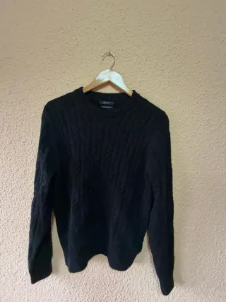 Jersey negro tejido trenzado