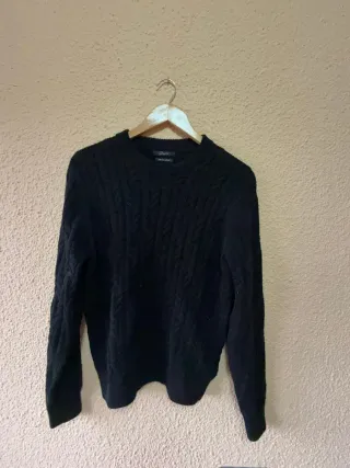 Jersey negro tejido trenzado