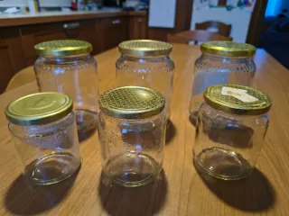 6 Barattoli Vetro Dorati