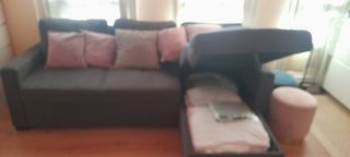 Sofá Cama Chaise Long Gris