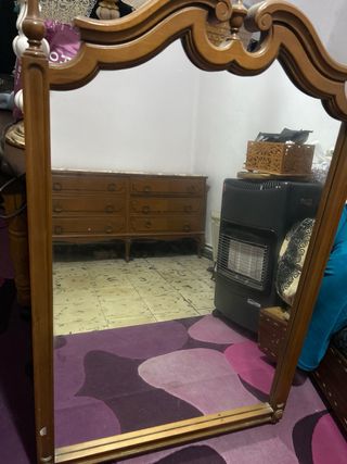 Mesitas de noche y cómoda de madera con mármol