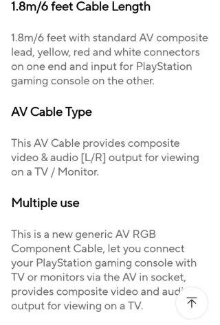 Nuevo Cable AV PS1/PS2/PS3 RGB Sega Nintendo
