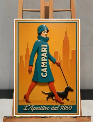 Quadro Poster A3 Campari L'Aperitivo dal 1860