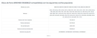 2 Discos de freno BREMBO BMW Serie 1, 3, X1